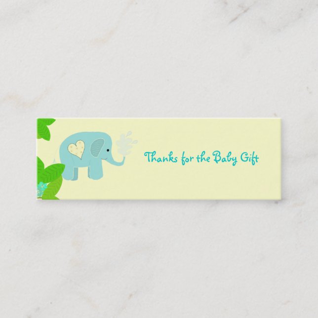 Söt Elefant Tack Mini Visitkort (Framsida)