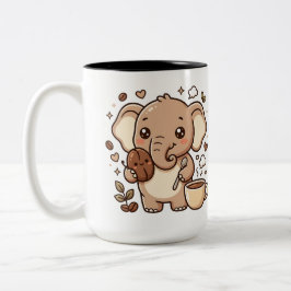 Söt Elefant Tvåtons Kaffemugg