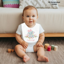 Söt Elefantbaby Flicknamn Monogram