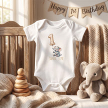 Söt Elefantballong 1-årsdag