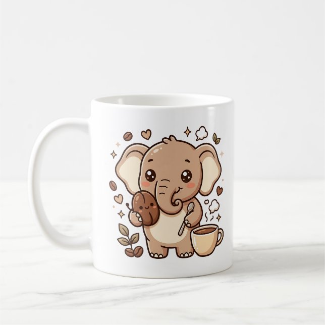 Söt Elefantbönkaffemugg Karaktär Kaffemugg (Vänster)