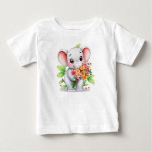 Söt Elefantbukett Baby & Barn T-Shirt