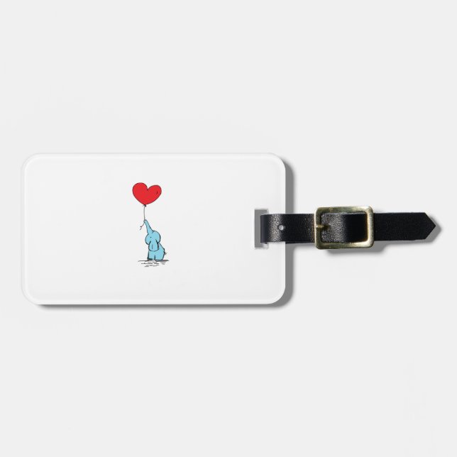 Söt elefantdoodlings-tecknad bagagebricka (Horisontell Framsida)