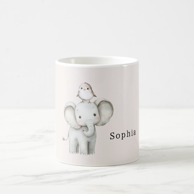 Söt elefantfågel   kaffemugg (Center)
