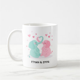 Söt elefantpar Personlig Alla hjärtans dag Kaffemugg