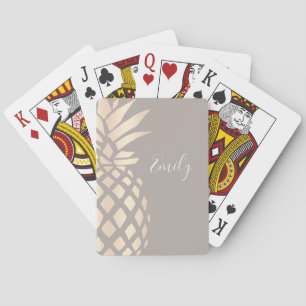 Söt elegant, ananas av koppar, ro och grått casinokort