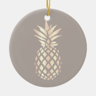 Söt elegant, ananas av koppar, ro och grått julgransprydnad keramik