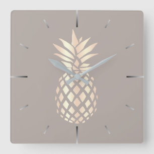 Söt elegant ananas och grått av kopparanas ro guld fyrkantig klocka
