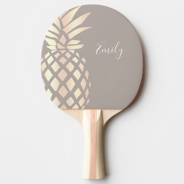 Söt elegant ananas och grått av kopparanas ro guld pingisracket (Framsidan)