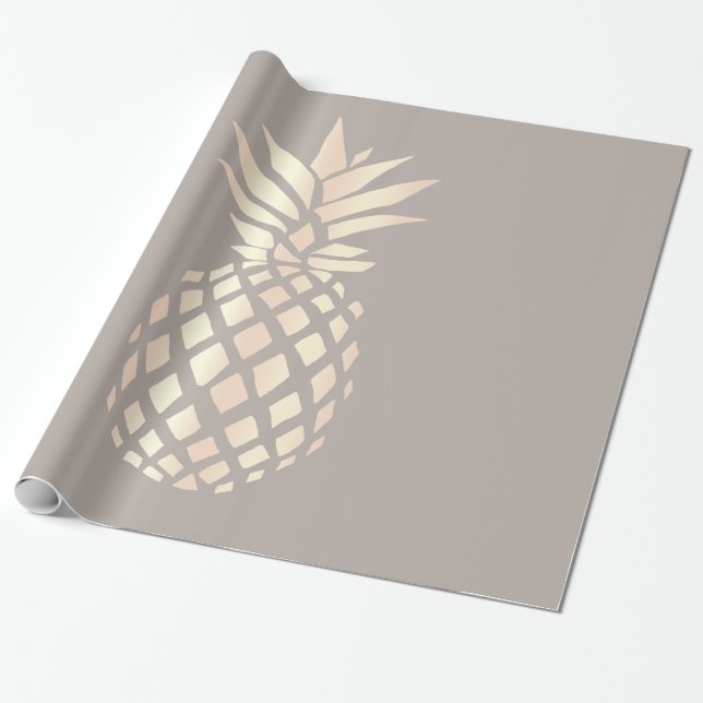Söt elegant ananas och grått av kopparanas ro guld presentpapper (Utrullad)