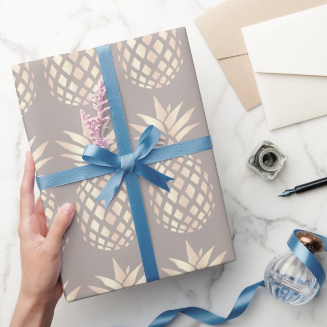 Söt elegant ananas och grått av kopparanas ro guld presentpapper (Gifting)