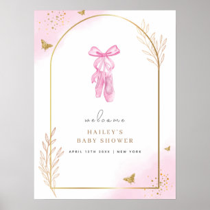 Söt Elegant Arch Ballerina Välkomstbabyskor Poster