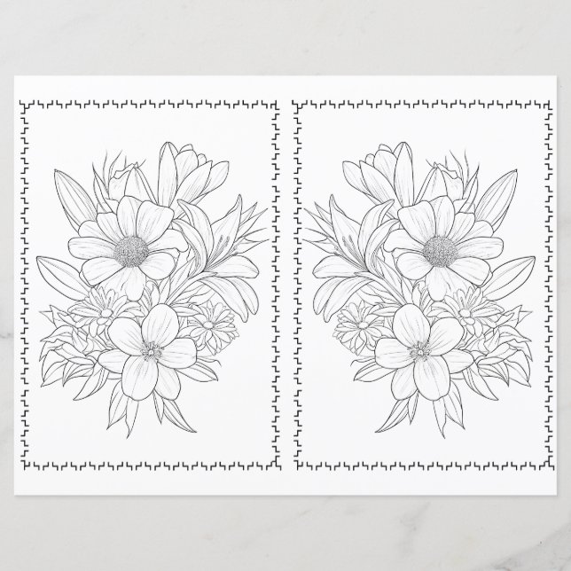 Söt elegant blomstermönster enkel målarbild  (Framsida)