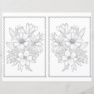 Söt elegant blomstermönster enkel målarbild