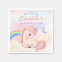 Söt Elegant Cute Rosa Watercolor Unicorn party