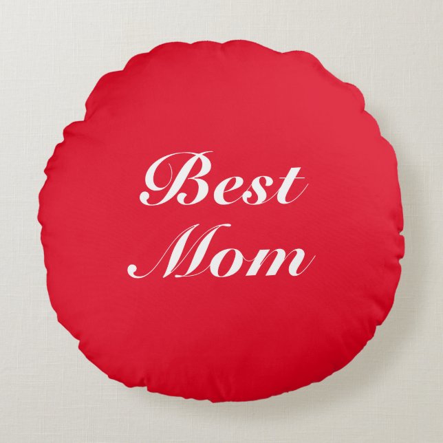 Söt elegant för bästa Mamma-röda klassiska skript  Rund Kudde (Framsidan)