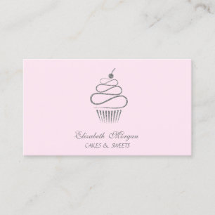 Söt Elegant Glitter Cupcake, Godis Visitkort