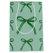 Söt elegant grön rosett mönster presentbag