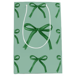 Söt elegant grön rosett mönster presentbag