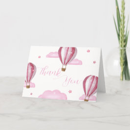 Söt Elegant Luftballong Flickbarnskuva Tack Kort