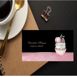 Söt Elegant Macaron Cupcake Bagare Visitkort