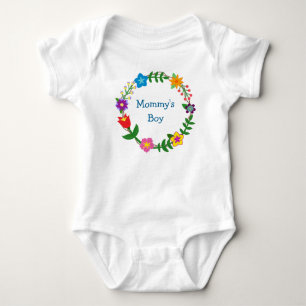 Söt Elegant Mamas Pojke Kärlek Blommig Ram Blommor T Shirt
