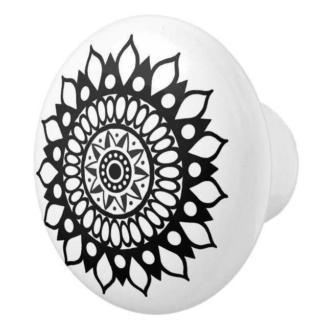 Söt Elegant Mandala Flower Blommar Blommigt Round Knopp (Höger)