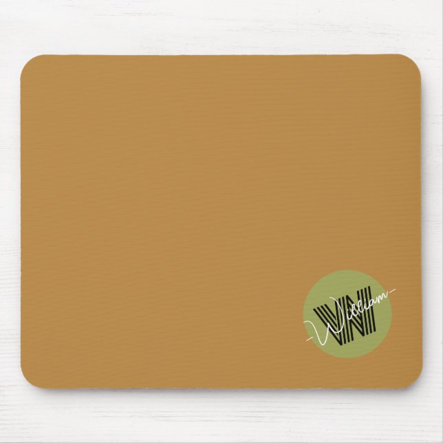 Söt elegant minimalist Monogram initial Brown Musmatta (Framsidan)