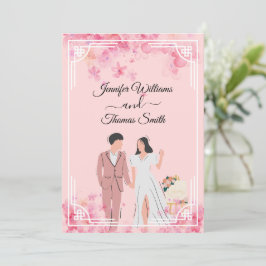 Söt elegant modern budget för enkel snyggt bröllop inbjudningar