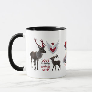 Söt & Elegant Ren "Kärlek i varje litet steg" Mugg