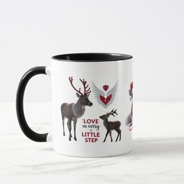 Söt & Elegant Ren "Kärlek i varje litet steg" Mugg (Vänster)