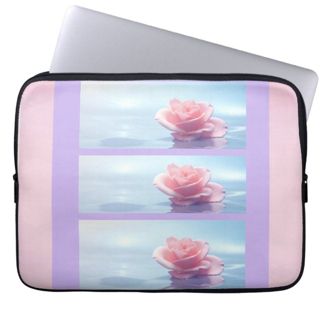 Söt Elegant Rosa ros Electronics Bag Laptop Fodral (Framsidan)