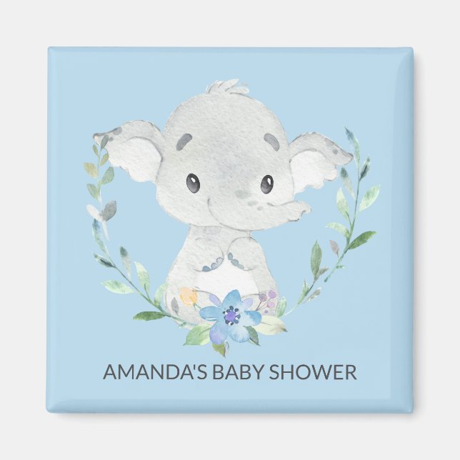 Söt Elephant Baby Shower Favor Magnet (Framsidan)