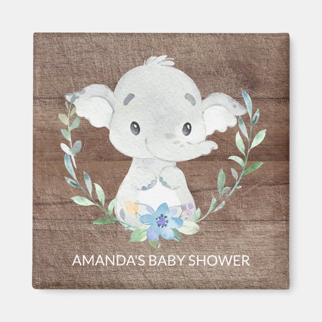 Söt Elephant Baby Shower-favoritmagnet Magnet (Framsidan)