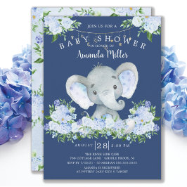 Söt Elephant Boys Baby Shower-inbjudan Inbjudningar