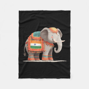 Söt Elephant Costume for Indian Färg and Anim Fleecefilt