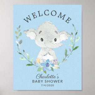 Söt Elephant Välkomstbabyskor Poster