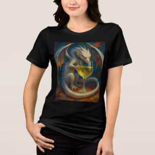 Söt Elfenbensdrake & Vitvin Fantasi Konst T Shirt
