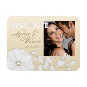 Söt Embossed Posy Save Date (Spara datum) Magnet