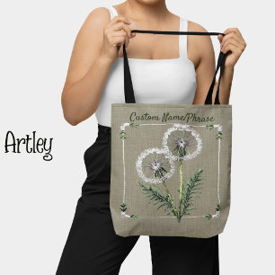 Söt Embroidery Stil Dandelions eget namn Tygkasse