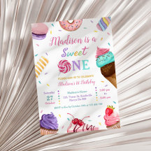 Söt en 1:a födelsedag Ice kräm, Donuts Party