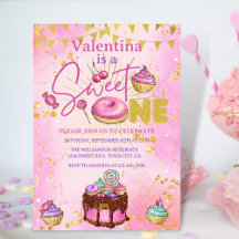 Söt en 1:a födelsedag Rosa Faux Glitter Donut