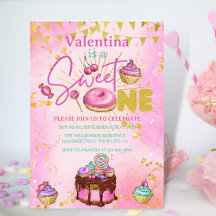 Söt en 1:a födelsedag Rosa Faux Glitter Donut