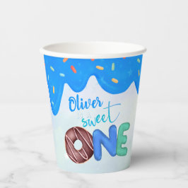 Söt en blå frostning pojkens första födelsedag