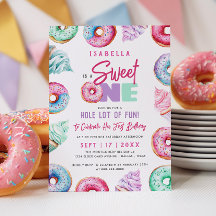 Söt en Cute Doughnut Girl 1:a födelsedagen Party
