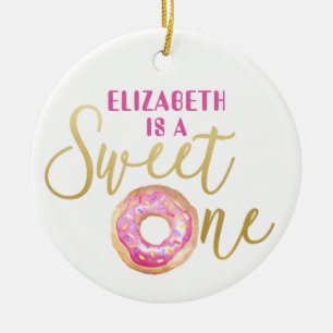 Söt en Donut 1:a födelsedag Ornament
