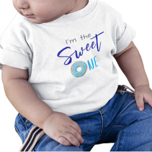 Söt en Donut Blue Boy 1:a födelsedagen Party T Shirt