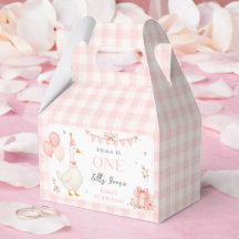 Söt en dum gås rosa båge flicka 1-årsdag