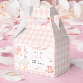 Söt en dum gås rosa båge flicka 1-årsdag presentaskar