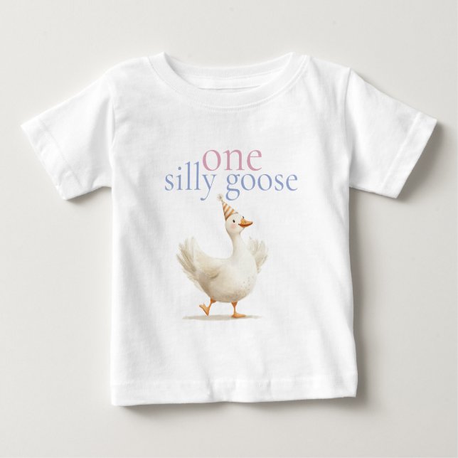 Söt en dum goose första födelsedag  t shirt (Framsida)